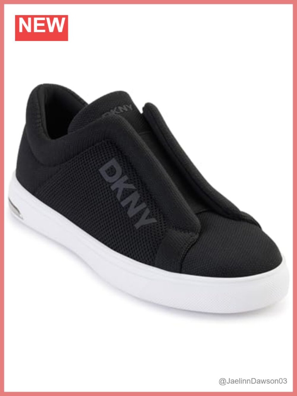 DKNY Abelina Slip On Knit Sneaker Faux Leather Women's Casual Flat